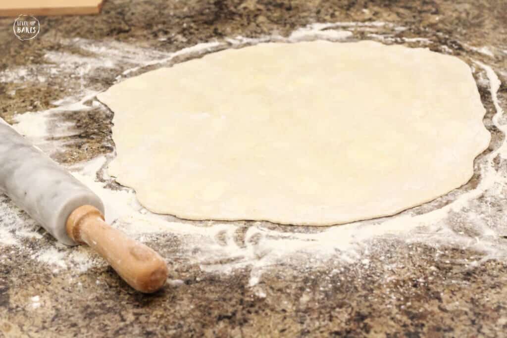 rolled out pie dough