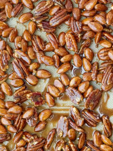 Candied pecans and almonds