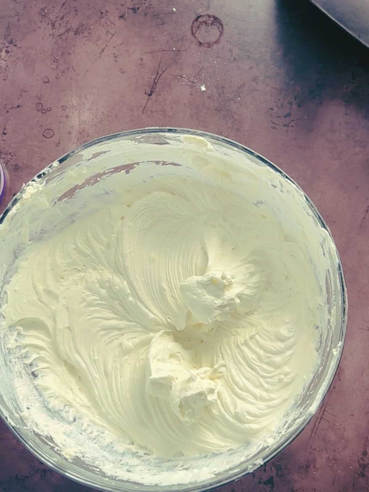 cheesecake filling make in a mixing bowl.