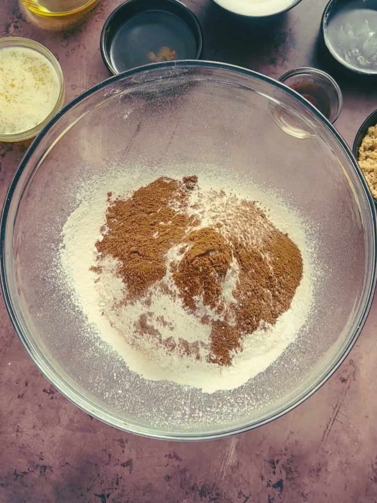 dry ingredients in a large mixing bowl.