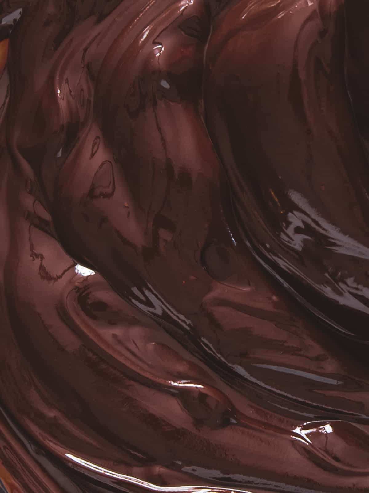 Close up of melted chopped chocolate.