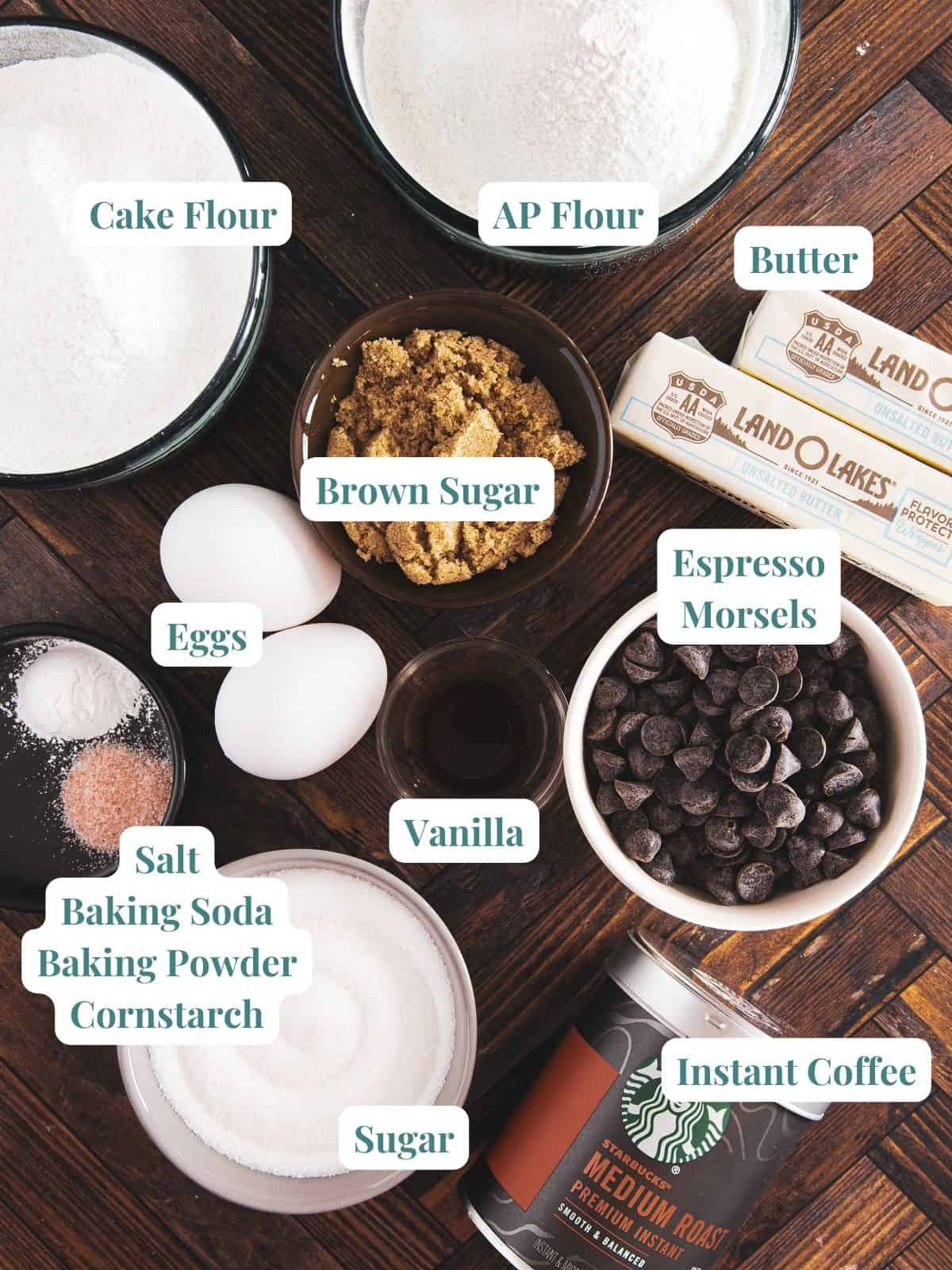 espresso coffee cookie ingredients.
