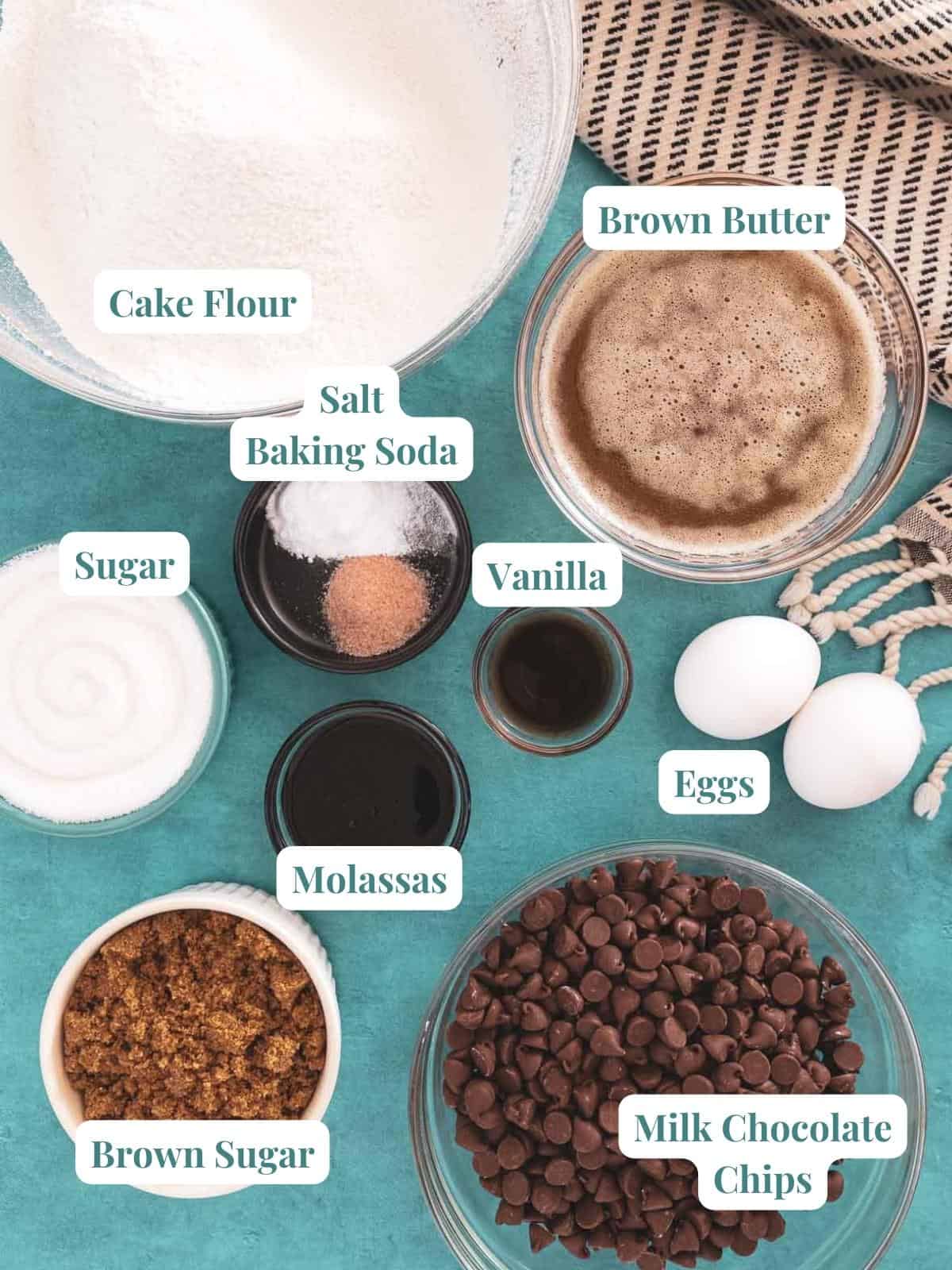 molasses chocolate chip cookies ingredients.